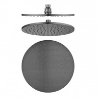 Round Gun Metal Shower Head